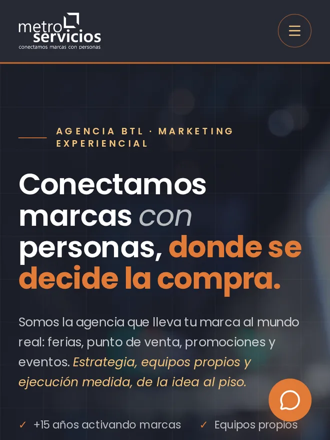 Captura del sitio Metroservicios